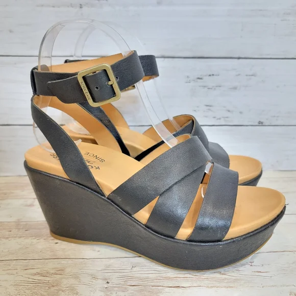 Kork-Ease Black Platform Sandals - Picture 6 of 13